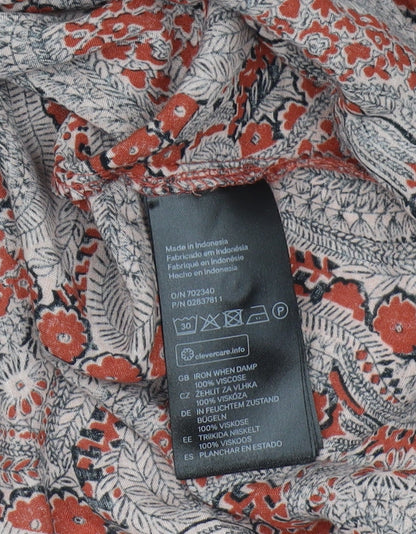 H&M Women's Multicoloured Paisley Midi Shift Dress Size 8