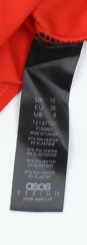 ASOS DESIGN Women's Red Bodycon One Shoulder Dress