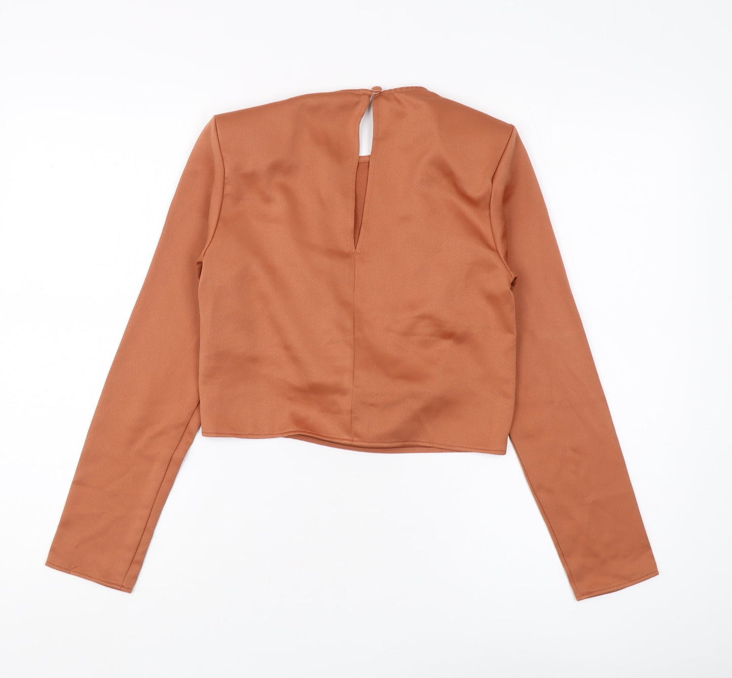 Womens UK Size 6 ASOS Design Brown Cropped Blouse