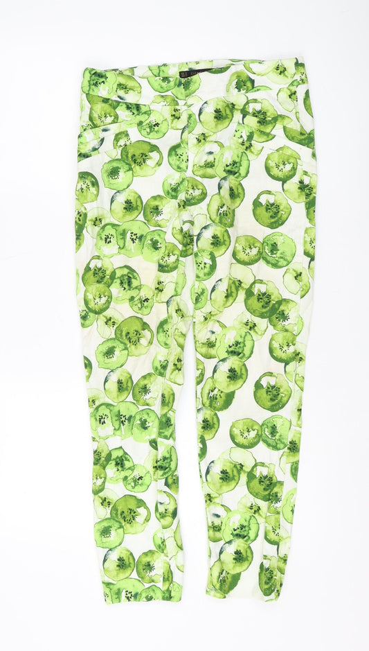 Zara Basic Women's Green Cropped Trousers M