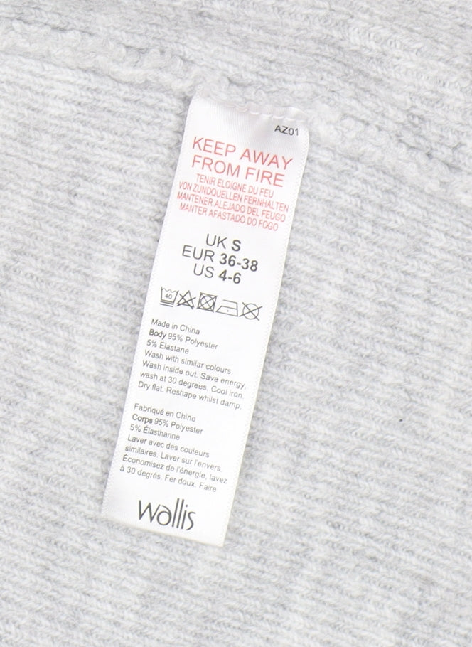 Womens UK Size S Wallis Grey Cardigan Jumper
