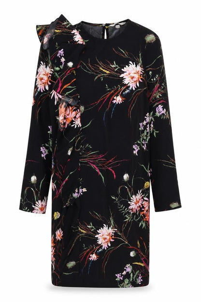 H&M Women's Black Floral Shift Dress - S