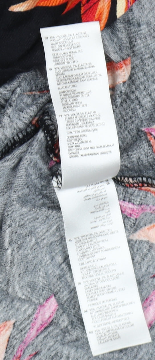 Debenhams Women's Black Floral V-Neck Dress Size 20