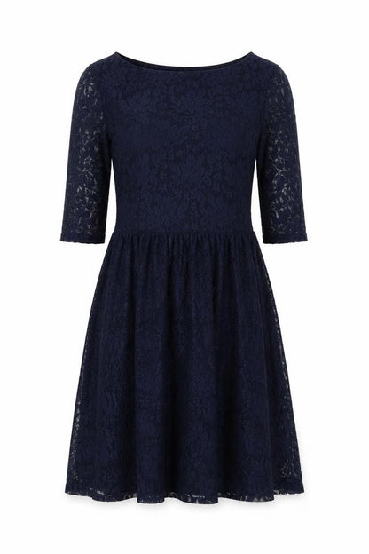 River Island Women's Blue A-Line Lace Dress Size 12