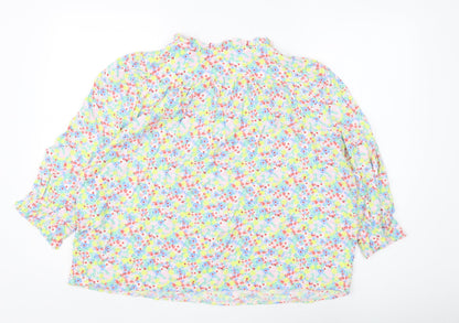 M&Co Women's Multicoloured Floral Blouse Size 18