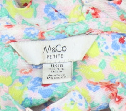 M&Co Women's Multicoloured Floral Blouse Size 18