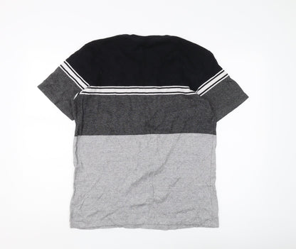 Next Men's Black Grey Colourblock T-Shirt M