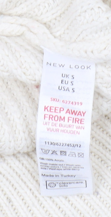 Womens UK Size S New Look Ivory Pullover Jumper
