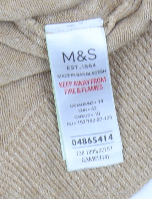 Womens UK Size 14 Marks and Spencer Beige Pullover Jumper