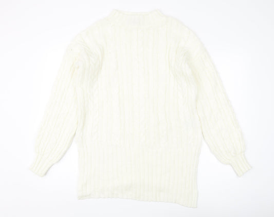Womens UK Size S NEXT White Pullover Jumper