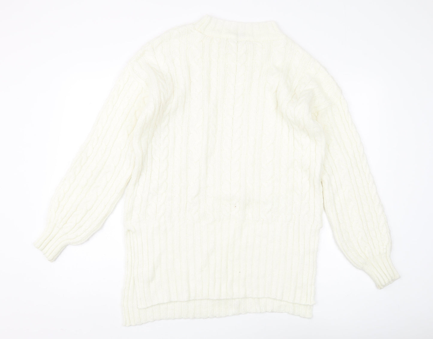 Womens UK Size S NEXT White Pullover Jumper