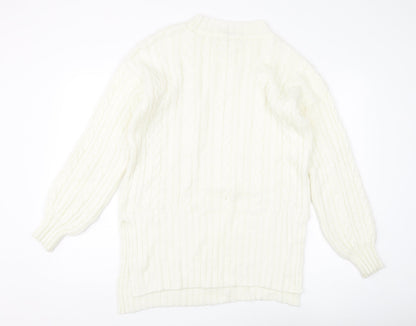 Womens UK Size S NEXT White Pullover Jumper