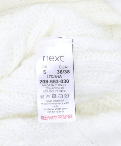 Womens UK Size S NEXT White Pullover Jumper