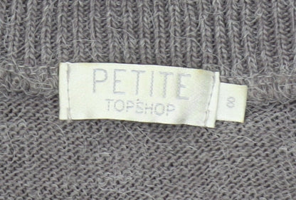 Womens UK Size 8 Topshop Grey Pullover Jumper