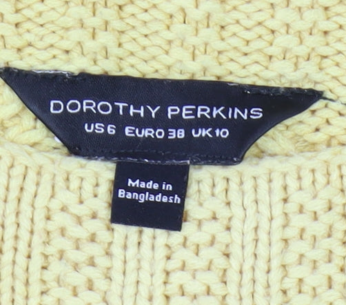Womens UK Size 10 Dorothy Perkins Yellow Pullover Jumper