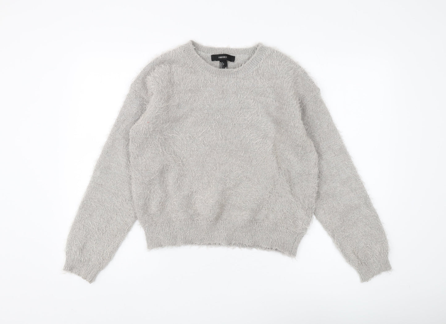 Womens UK Size L FOREVER 21 Grey Pullover Jumper