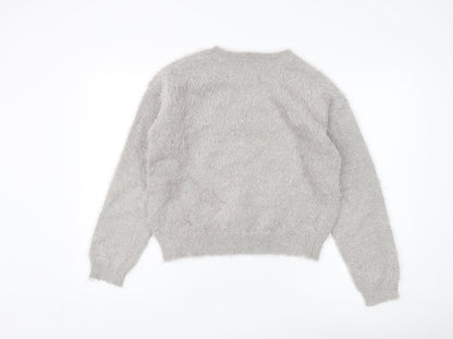 Womens UK Size L FOREVER 21 Grey Pullover Jumper