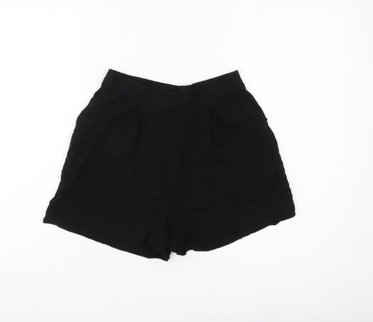 H&M Women's Black Viscose Shorts, Size 6, Excellent