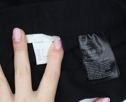 H&M Women's Black Viscose Shorts, Size 6, Excellent