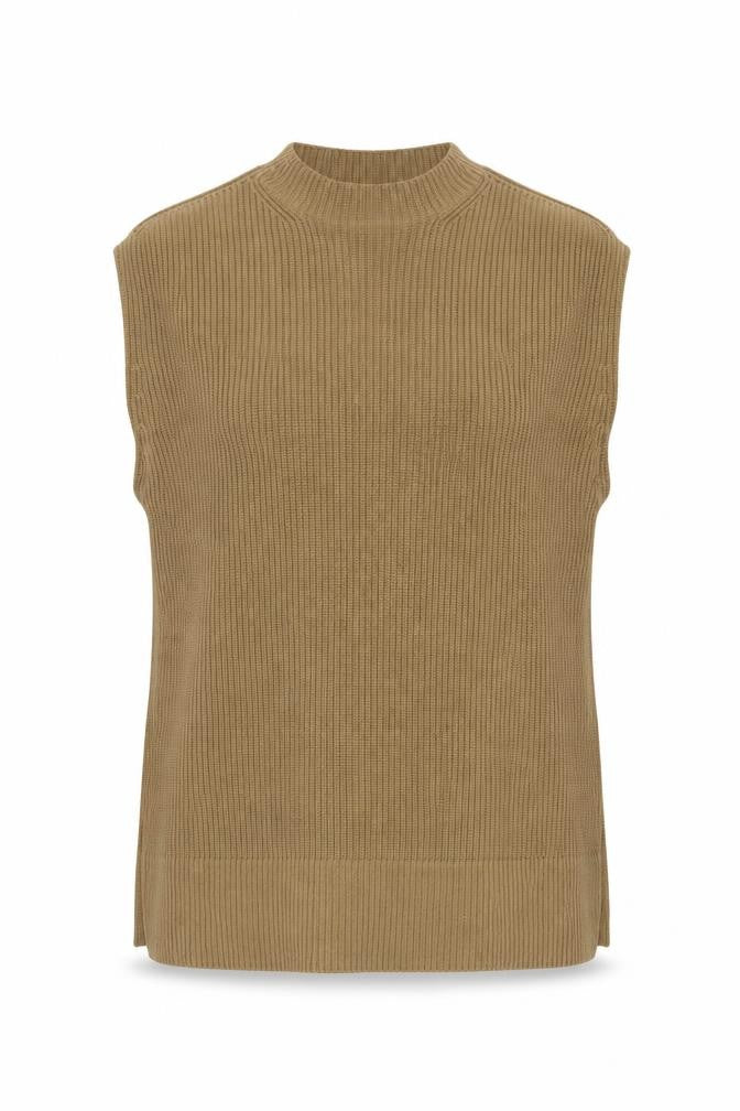Marks and Spencer Women's Brown Mock Neck Vest, M