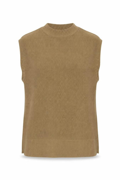 Marks and Spencer Women's Brown Mock Neck Vest, M