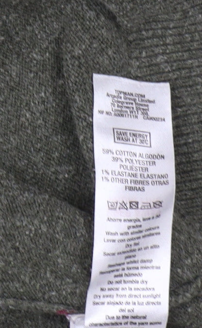 Topman Men's Green Cotton Blend Pullover Jumper L