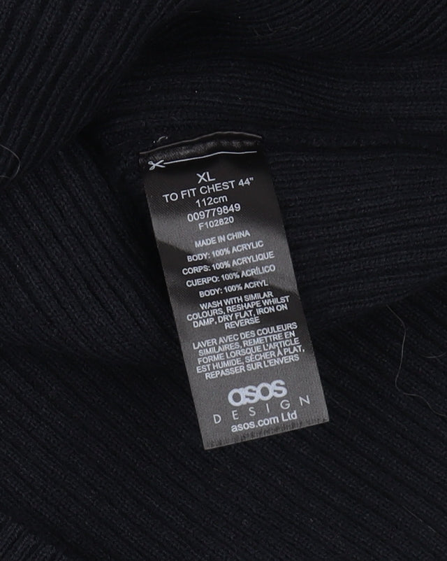 ASOS DESIGN Men's Black XL Pullover Jumper