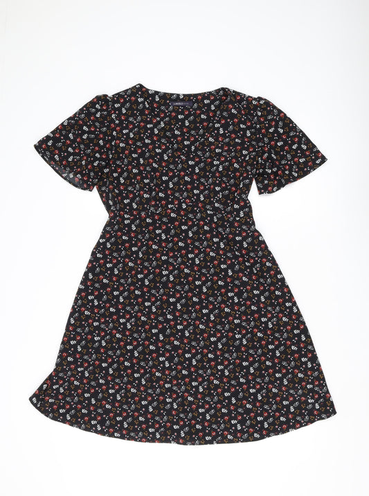 Marks & Spencer Women's Black Floral Dress Size 10