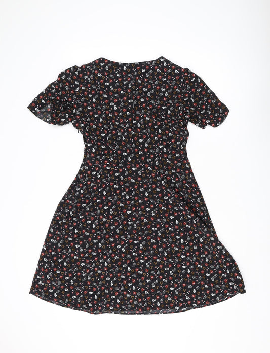 Marks & Spencer Women's Black Floral Dress Size 10