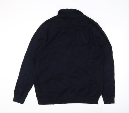 Next Men's Black 2XL Collared Pullover Jumper