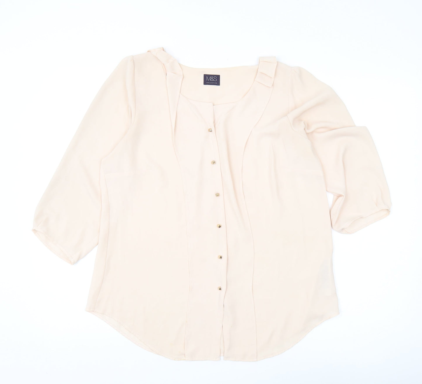 Womens UK Size 14 Marks and Spencer Beige  Blouse