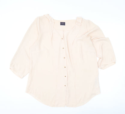 Womens UK Size 14 Marks and Spencer Beige  Blouse