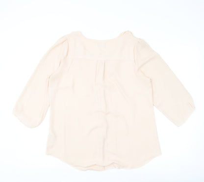 Womens UK Size 14 Marks and Spencer Beige  Blouse