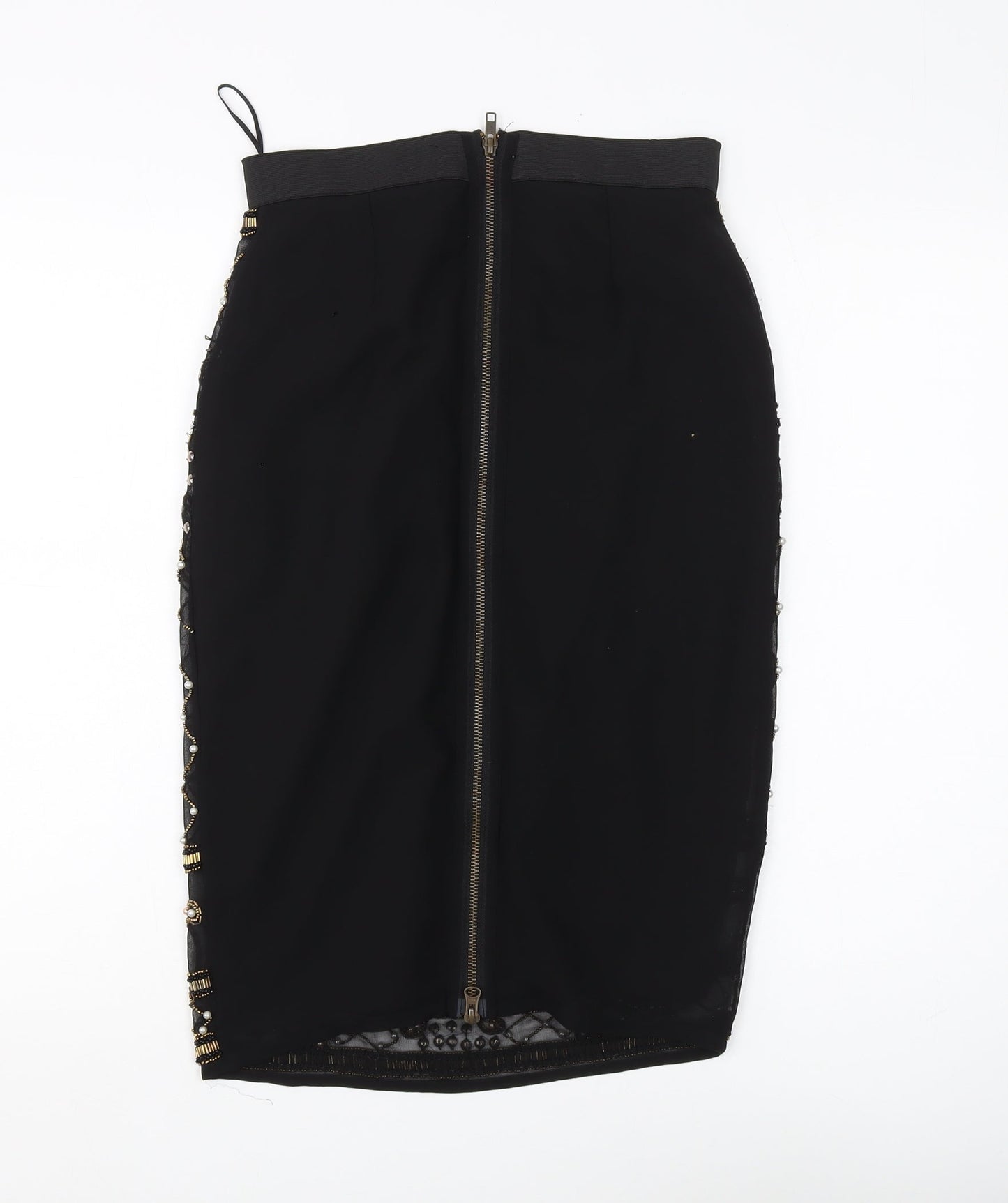 Miss Selfridge Black Beaded Women's Pencil Skirt Size 10