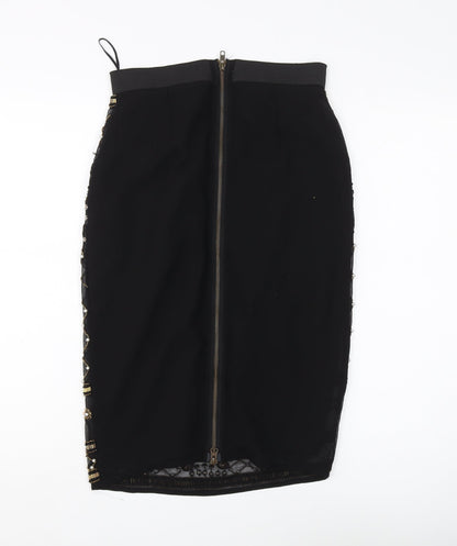 Miss Selfridge Black Beaded Women's Pencil Skirt Size 10