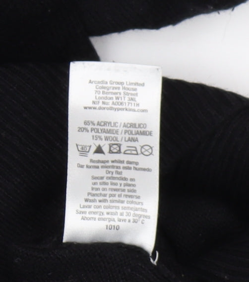 Womens UK Size 10 Dorothy Perkins Black Jumper Jumper