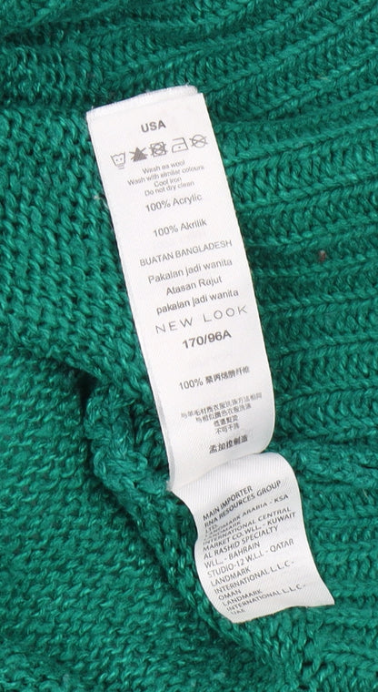 Womens UK Size M New Look Green Pullover Jumper