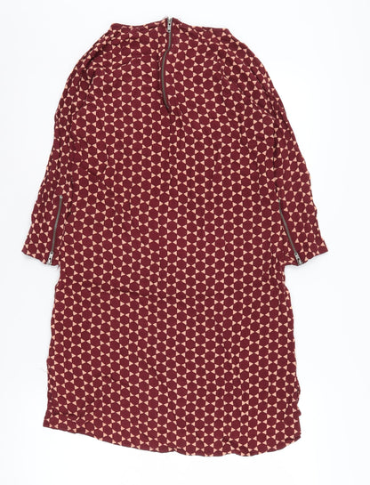 Ellos Women's Red Geometric Shift Dress Size 10