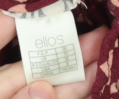 Ellos Women's Red Geometric Shift Dress Size 10