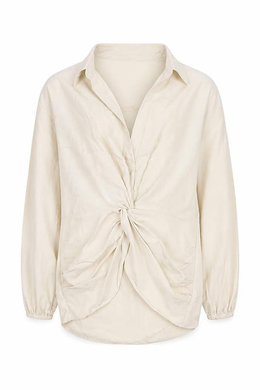 Womens UK Size 8 River Island Beige Wrap Blouse