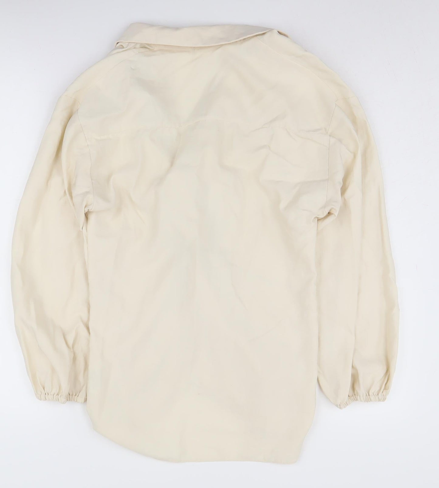 Womens UK Size 8 River Island Beige Wrap Blouse