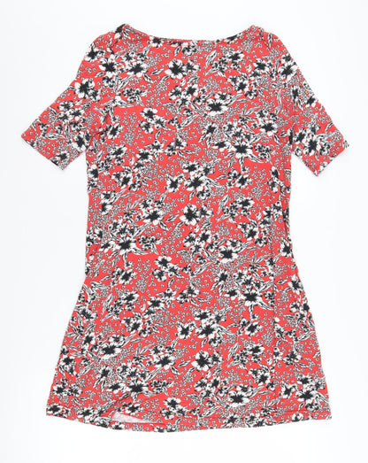 Marks and Spencer Women's Red Floral Shift Dress, Size 10