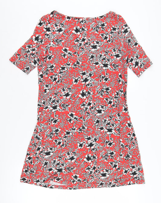 Marks and Spencer Women's Red Floral Shift Dress, Size 10