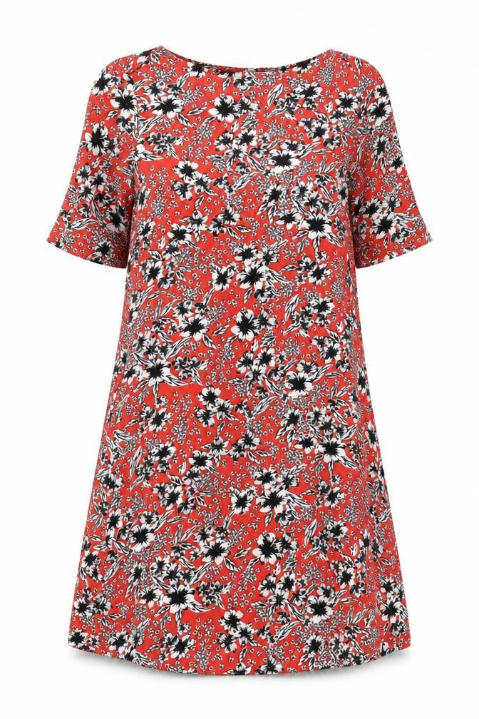 Marks and Spencer Women's Red Floral Shift Dress, Size 10