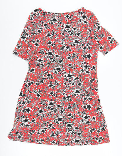 Marks and Spencer Women's Red Floral Shift Dress, Size 10