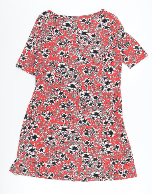 Marks and Spencer Women's Red Floral Shift Dress, Size 10