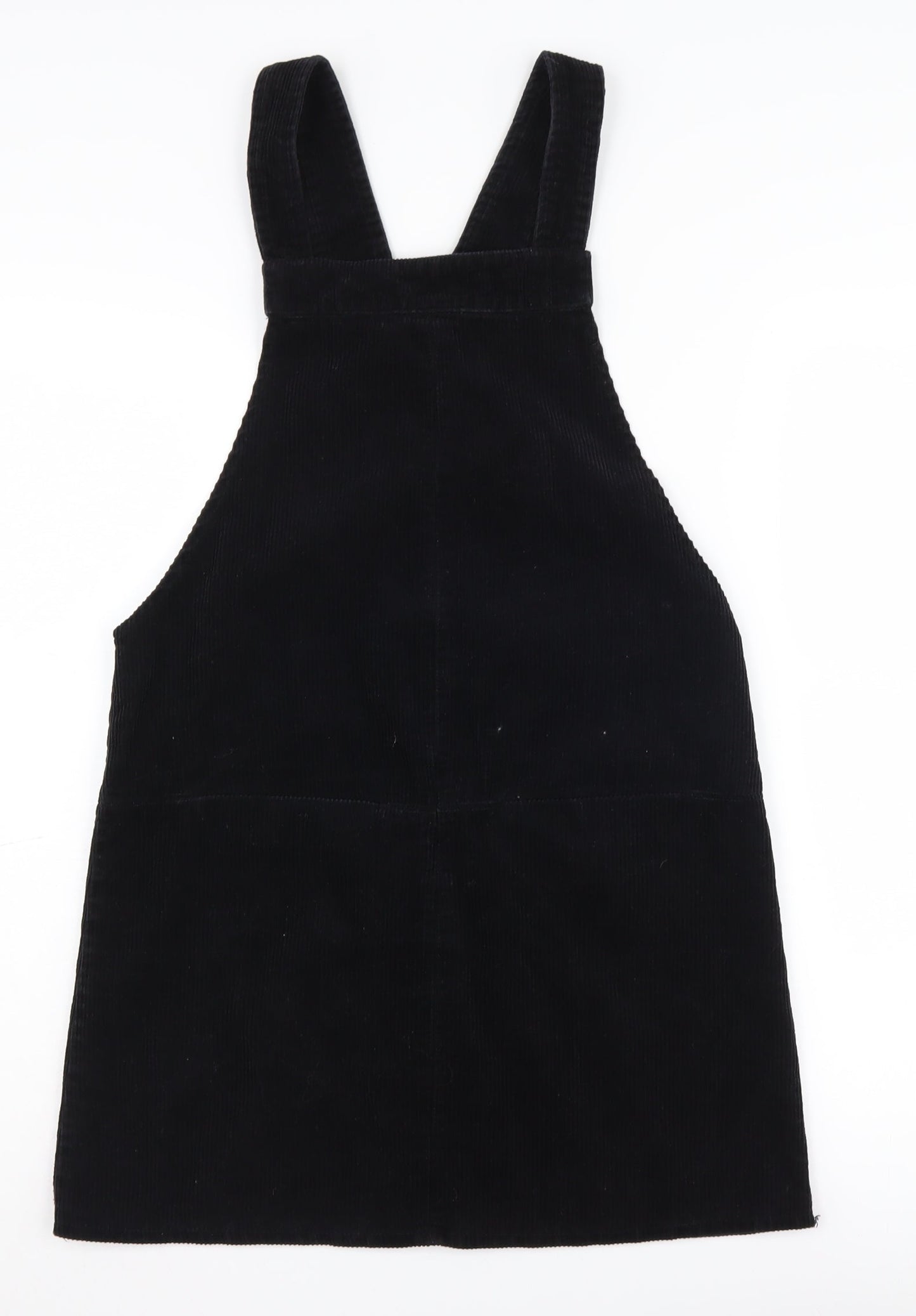 New Look Women's Black Corduroy Pinafore Dress Size 8