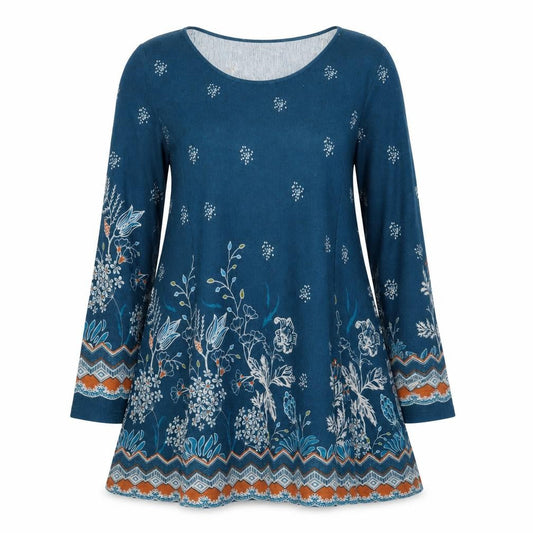 Klass Women's Blue A-Line Floral Dress M