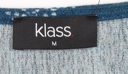 Klass Women's Blue A-Line Floral Dress M