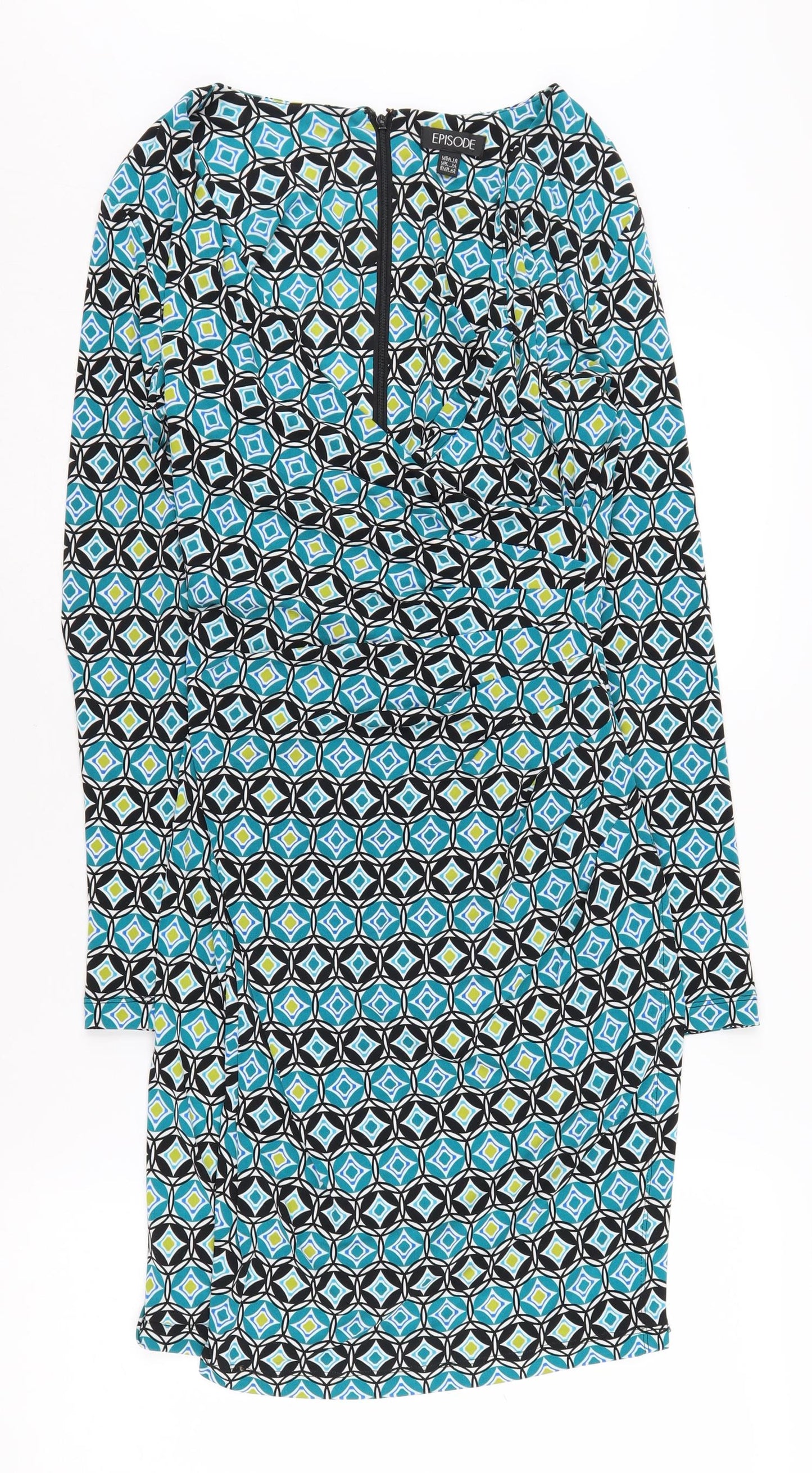 Episode Women's Geometric Dress UK 14 Multicolour